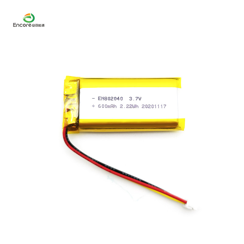 3.7v 600mah 2.22wh Li Ion Battery