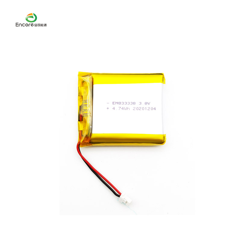833338 1280mAh 3.8v rechargeable lipo cell