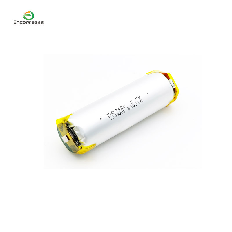 13420 750mAh Cylindrical 3.7v lipo battery